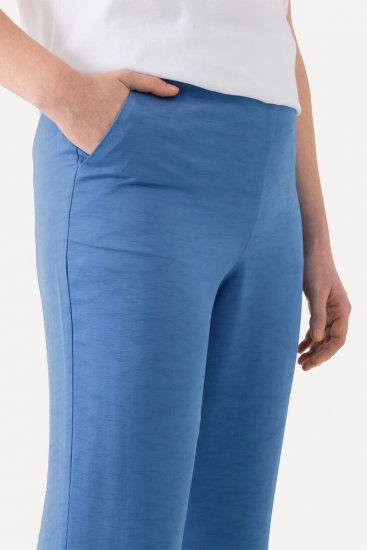 Ulla Popken 826163 Wijde pantalon Denimblauw - Stoffen broeken - Wijde stoffen broeken voor dames