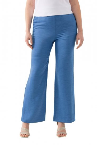 Ulla Popken 826163 Wijde pantalon Denimblauw - Stoffen broeken - Wijde stoffen broeken voor dames