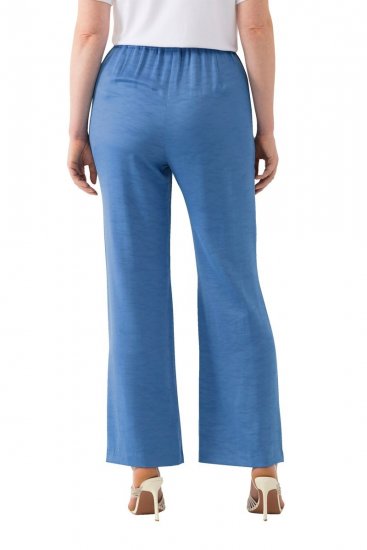 Ulla Popken 826163 Wijde pantalon Denimblauw - Stoffen broeken - Wijde stoffen broeken voor dames