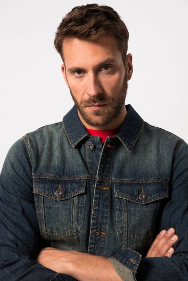 JP1880 Denim Jacket Dark Blue Denim - Jassen - Grote Maten Herenjassen