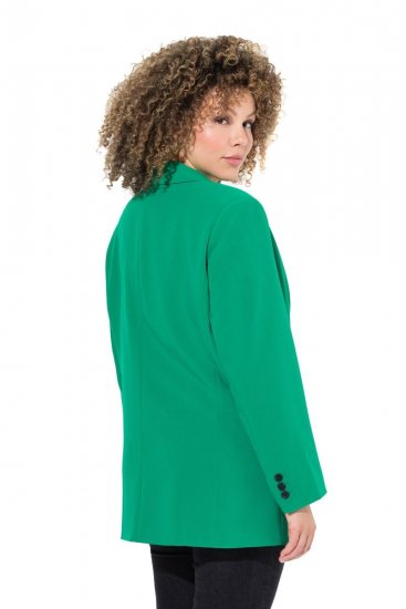 Ulla Popken 826487 Oversized blazer met kleppen Smaragdgroen - Blazers - Blazers in grote maten voor dames