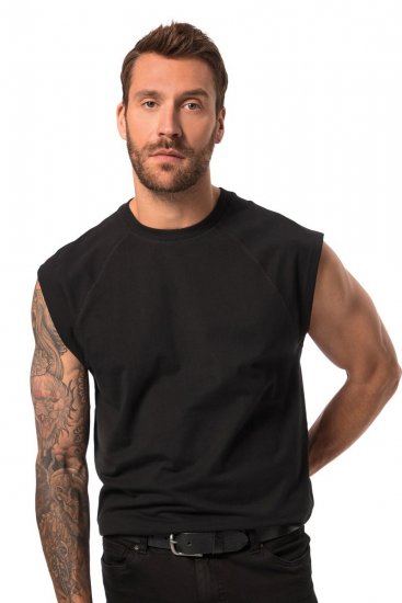 JP1880 826660 Tanktop met verlaagde schouder Zwart - T-shirts - Grote Maten T-shirts Heren