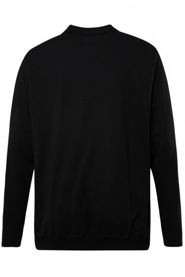 JP1880 827115 Poloshirt met lange mouwen en buikpasvorm Zwart - Polo shirts - Grote Maten Poloshirts Heren