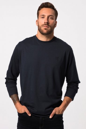 JP1880 827128 T-shirt met lange mouwen en buikpasvorm Donkerblauw - T-shirts - Grote Maten T-shirts Heren