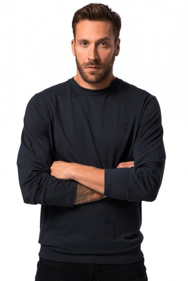 JP1880 827128 T-shirt met lange mouwen en buikpasvorm Donkerblauw - T-shirts - Grote Maten T-shirts Heren