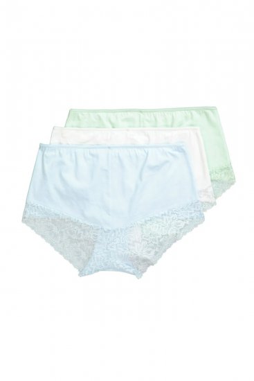 Ulla Popken 827465 Hipsters met kant 3-pack Blauw - Slips - 