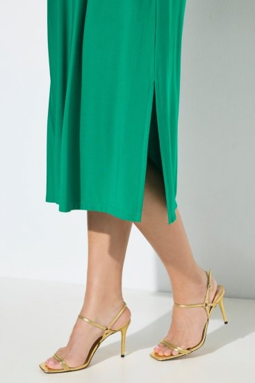 Ulla Popken 827908 Mouwloze jersey jurk Groen - Jersey jurken - 