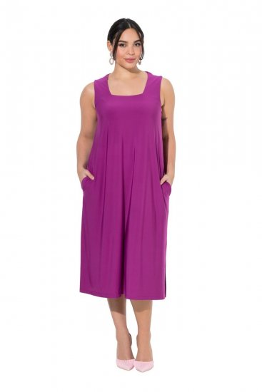 Ulla Popken 827908 Mouwloze jersey jurk Lila - Jersey jurken - 