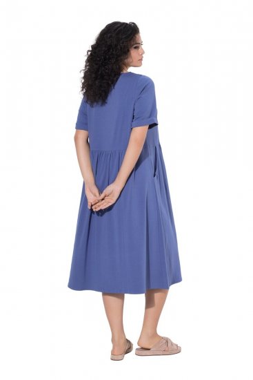 Ulla Popken 827920 Jersey jurk met korte mouwen Blauw - Jersey jurken - 