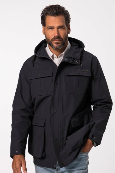JP1880 828706 Regenjas met verdekte rits Marineblauw - Jassen - Grote Maten Herenjassen