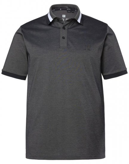 JAY-PI Quickdry Two-Tone Golf Poloshirt Black - Polo shirts - Grote Maten Poloshirts Heren