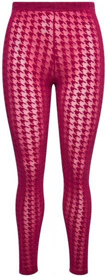 Ulla Popken 828982 Geruite panty legging Bessenrood - Panty's & sokken - 