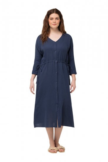 Ulla Popken 829143 Blousejurk Donkerblauw - Blousejurken - 