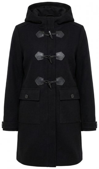 Ulla Popken 829347 Duffelcoat Zwart - Jassen - Jassen in grote maten