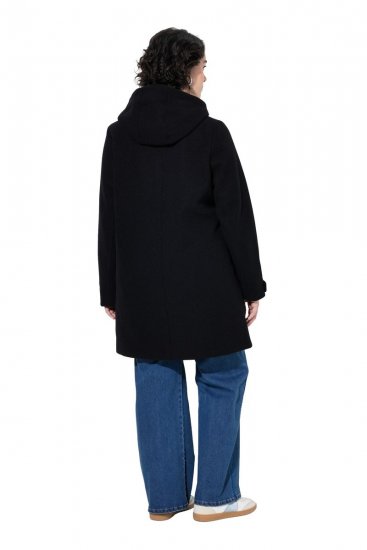 Ulla Popken 829347 Duffelcoat Zwart - Jassen - Jassen in grote maten