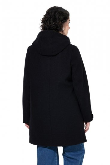 Ulla Popken 829347 Duffelcoat Zwart - Jassen - Jassen in grote maten