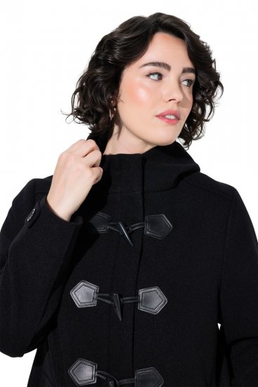 Ulla Popken 829347 Duffelcoat Zwart - Jassen - Jassen in grote maten