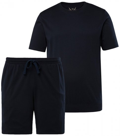 JP1880 829513 Pyjama kort model bellyfit Donkerblauw - Ondergoed & zwem - Grote Maten Ondergoed Heren