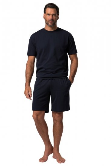 JP1880 829513 Pyjama kort model bellyfit Donkerblauw - Ondergoed & zwem - Grote Maten Ondergoed Heren