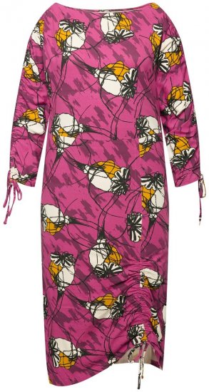 Ulla Popken 830151 Gebloemde jurk Roze - Maxi jurken - Maxi jurken in grote maten