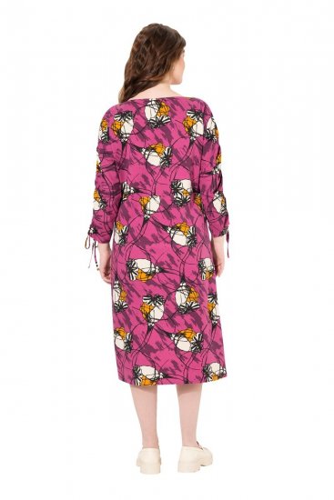 Ulla Popken 830151 Gebloemde jurk Roze - Maxi jurken - Maxi jurken in grote maten