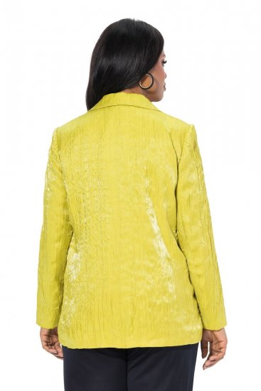 Ulla Popken 830767 Crinkle blazer Lichtgroen - Blazers - Blazers in grote maten voor dames