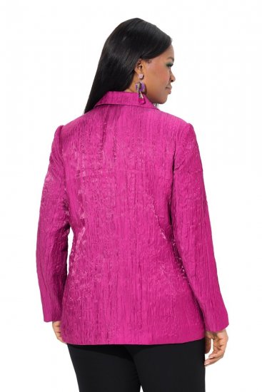 Ulla Popken 830767 Blazer met crinkle-structuur Magenta - Blazers - Blazers in grote maten voor dames