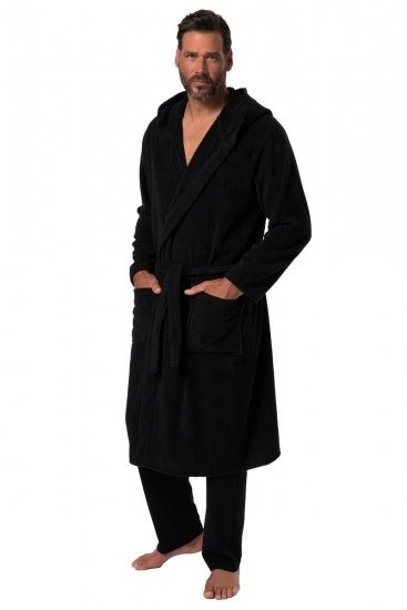 JP1880 Bathrobe Terry Black - Ondergoed & zwem - Grote Maten Ondergoed Heren