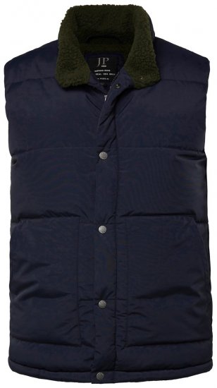 JP1880 831193 Bodywarmer met teddyvoering Donkerblauw - Jassen - Grote Maten Herenjassen