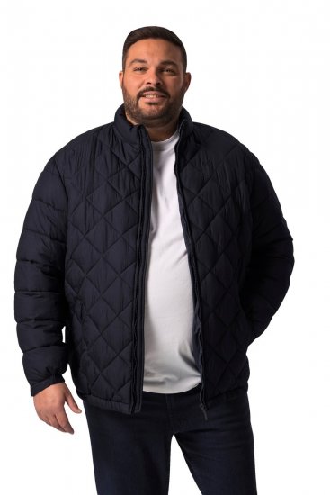 Men+ 494 Gewatteerd jack met opstaande kraag Donkerblauw - Jassen - Grote Maten Herenjassen