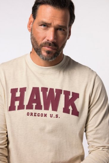 JP1880 T-Shirt Long Sleeve Hawk Off-White TALL - HERENKLEDING MT-6XLT - Tall Kleding Heren