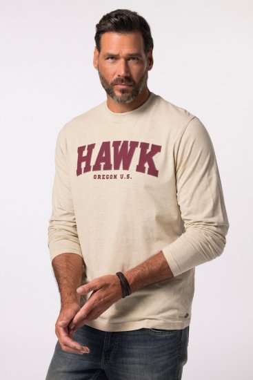 JP1880 T-Shirt Long Sleeve Hawk Off-White TALL - HERENKLEDING MT-6XLT - Tall Kleding Heren