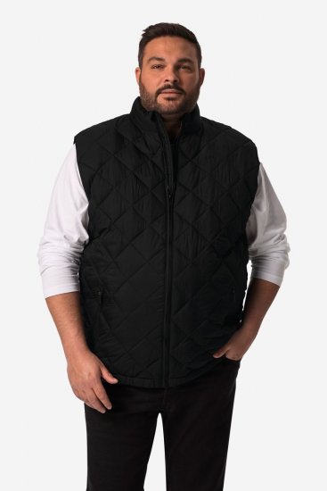 Men+ 578 Bodywarmer gewatteerd met opstaande kraag Zwart - Jassen - Grote Maten Herenjassen