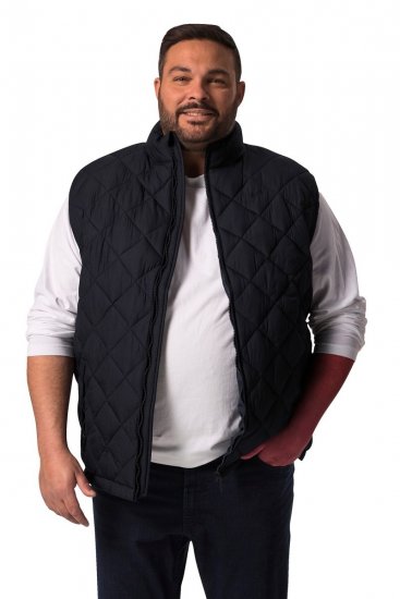 Men+ 578 Bodywarmer gewatteerd met opstaande kraag Donkerblauw - Jassen - Grote Maten Herenjassen