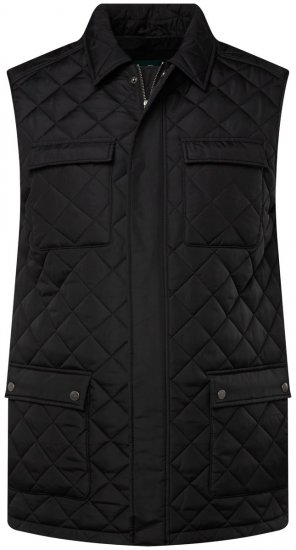 Boston Park 593 Bodywarmer gewatteerd met overhemdkraag Zwart - Jassen - Grote Maten Herenjassen