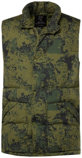 JP1880 831610 Bodywarmer gewatteerd in camouflage Groen - Jassen - Grote Maten Herenjassen