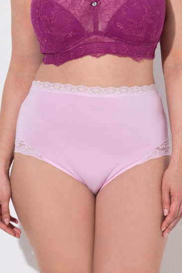 Ulla Popken 831866 Slips met hoge taille en kant 3-pack Donkerblauw - Slips - 