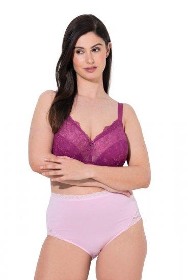 Ulla Popken 831866 Slips met hoge taille en kant 3-pack Donkerblauw - Slips - 
