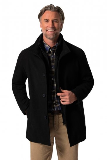 Boston Park 036 Jack met wollook en opstaande kraag Donkerblauw - Jassen - Grote Maten Herenjassen
