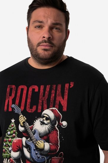 Men+ 180 T-shirt Rockin' Zwart - T-shirts - Grote Maten T-shirts Heren