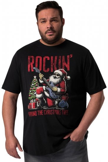 Men+ 180 T-shirt Rockin' Zwart - T-shirts - Grote Maten T-shirts Heren