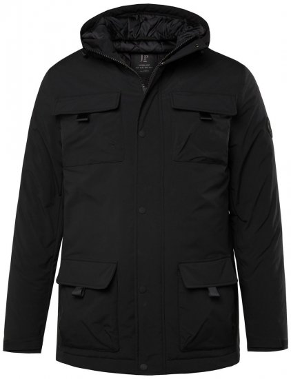 JP1880 832202 Fieldjacket met capuchon Zwart TALL - TALL jassen - TALL jassen met extra lengte