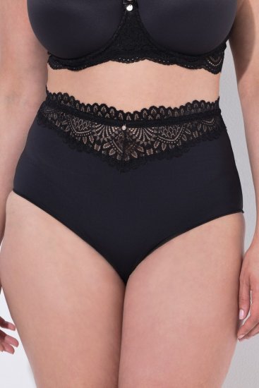 Ulla Popken 832874 Slips met hoge taille en kant 3-pack Bruin - Slips - 