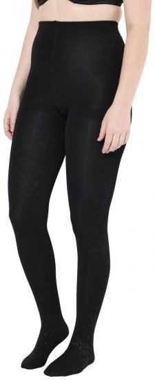 Ulla Popken 833809 Panty met dierenprint Zwart - Panty's & sokken - 