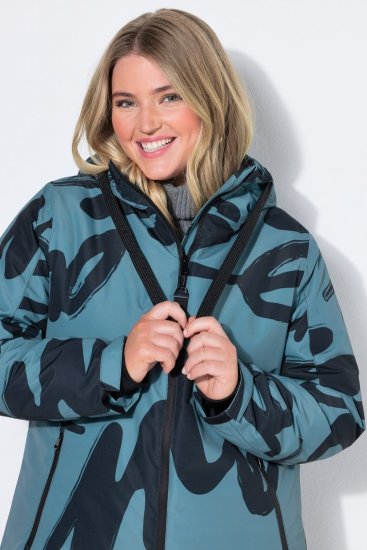 Ulla Popken 833977 Functionele jas Turquoise - Jassen - Jassen in grote maten