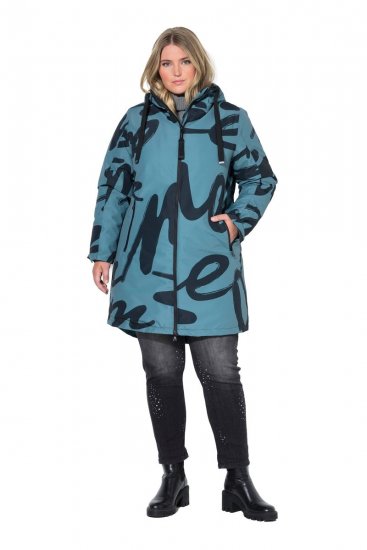 Ulla Popken 833977 Functionele jas Turquoise - Jassen - Jassen in grote maten