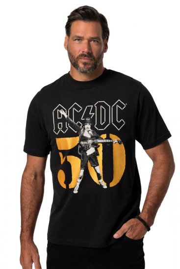 JP1880 AC/DC Graphic Band T-Shirt Black - T-shirts - Grote Maten T-shirts Heren