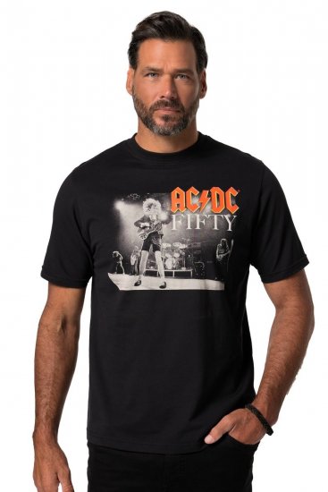 JP1880 AC/DC 50th Anniversary Band Photo T-Shirt Black - T-shirts - Grote Maten T-shirts Heren