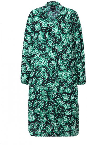Ulla Popken 834191 Bedrukte blousejurk Zwart - Blousejurken - 
