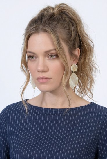 Ulla Popken 834371 Gestreepte sweatjurk Donkerblauw - Sweatjurken - 